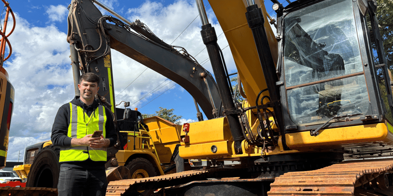 Mikey Donegan, AusPlant Founder on construction site